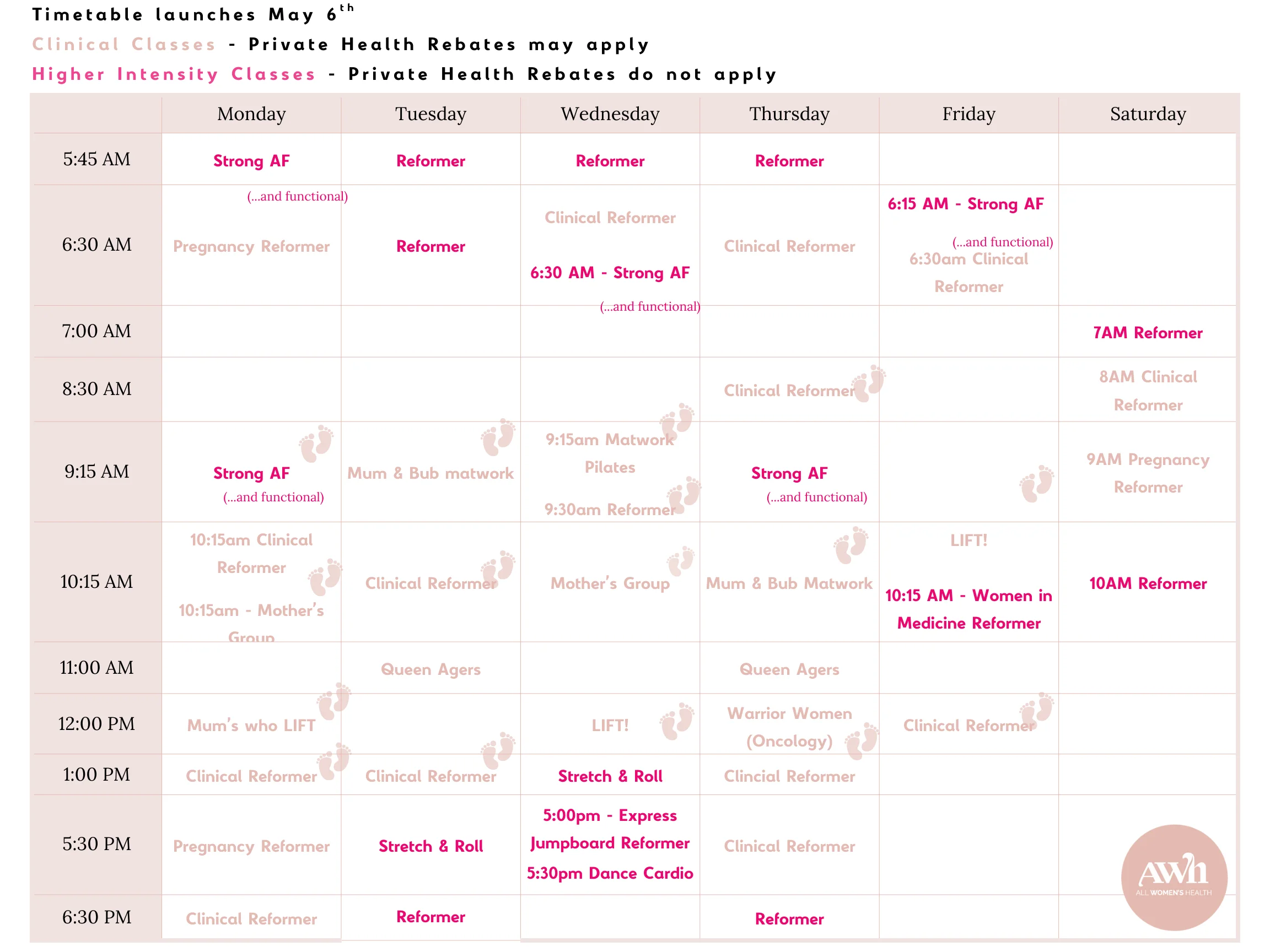 Timetable with explaination